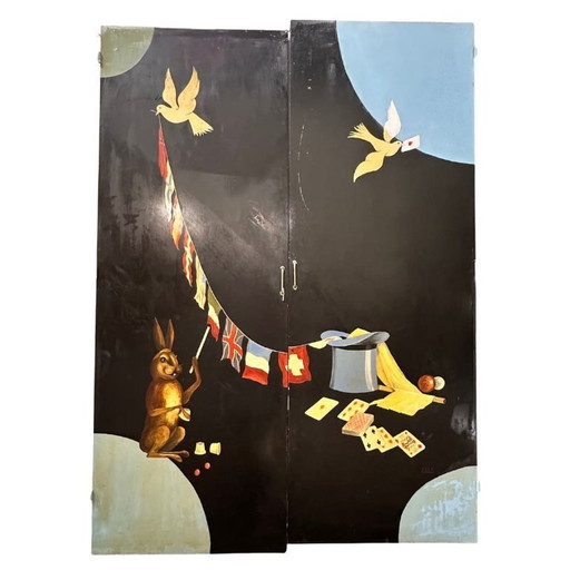 Pair of painted panels “Magic”, Aldo Franceschini for Max Dif, 70’s – France