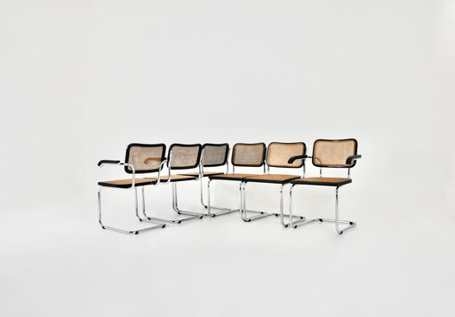Sedie da pranzo stile B32 di Marcel Breuer, set di 6