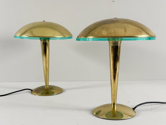 Image 1 of Set di 2 lampade da tavolo/lampade a cuscino in stile Art Déco, Germania, anni '80