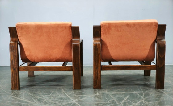 Image 1 of Coppia di poltrone Ludvik Volak Drevopodnik Holesov, stile Mid-Century Lounge, ceco, anni '70.