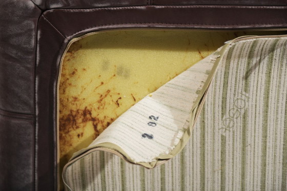 Image 1 of Divano Kashima in pelle vintage del 1982 di Michel Ducaroy per Ligne Roset Francia