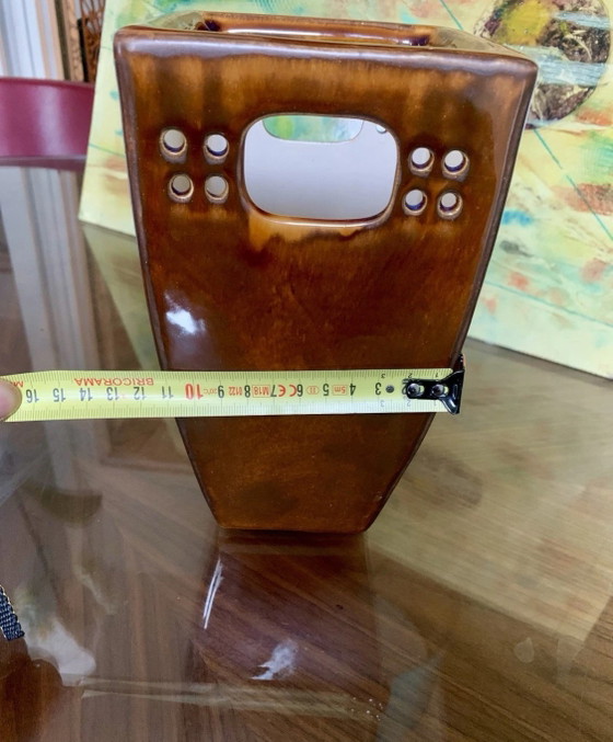 Mirror-effect glazed ceramic vase from the 1960s/70s (photo 11 of 12)