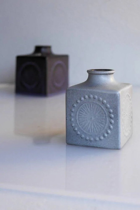 Image 1 of Mid-century Scandinavian modern art pottery vases in ceramic by Göran Andersson for Upsala Ekeby, Sweden, 1970s, set of 2