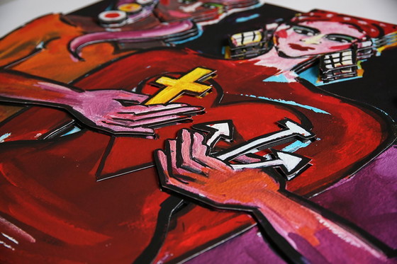 Image 1 of Bach, Elvira - Geloof, Liefde, Hoop - 3D constructie - niet gesigneerd