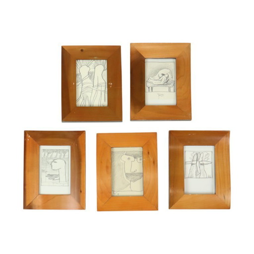 Set of 5 Sketches Art Roger Vansevenant (1922-2013)