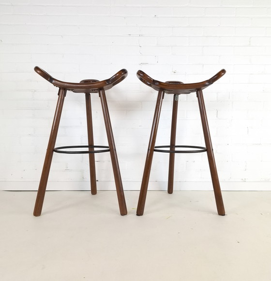 Image 1 of 2 sgabelli da bar brutalisti vintage Marbella Conoform