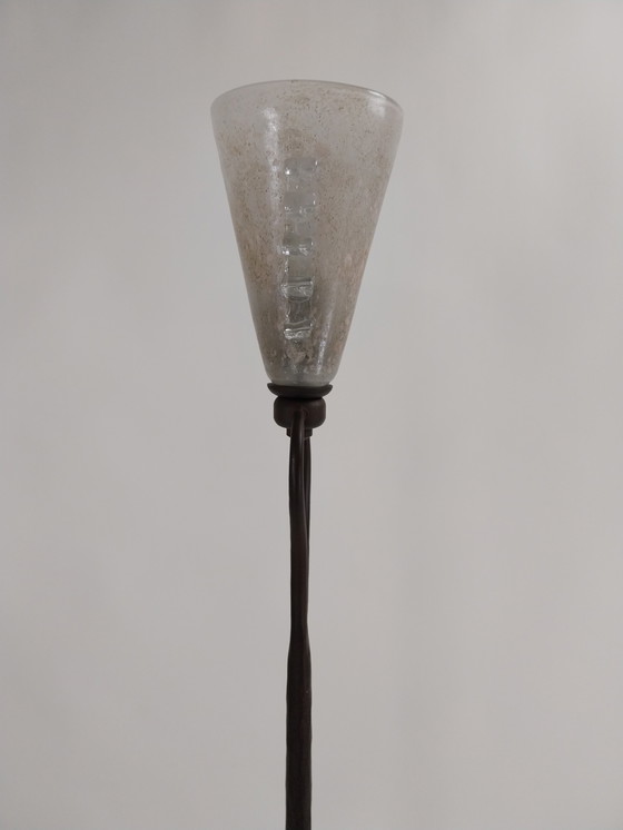 Image 1 of 1 X Banci Firenze Bronze avec verre de Murano Lampadaire 1970