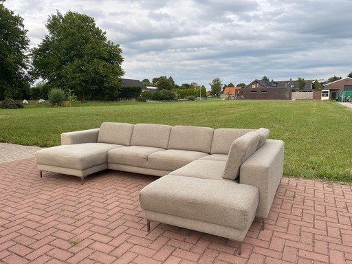 Montel U-Shaped Fabric Sofa with Wide Seating
