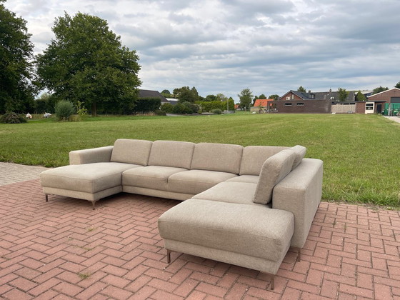 Image 1 of Montel Sofá de tela en U con amplios asientos