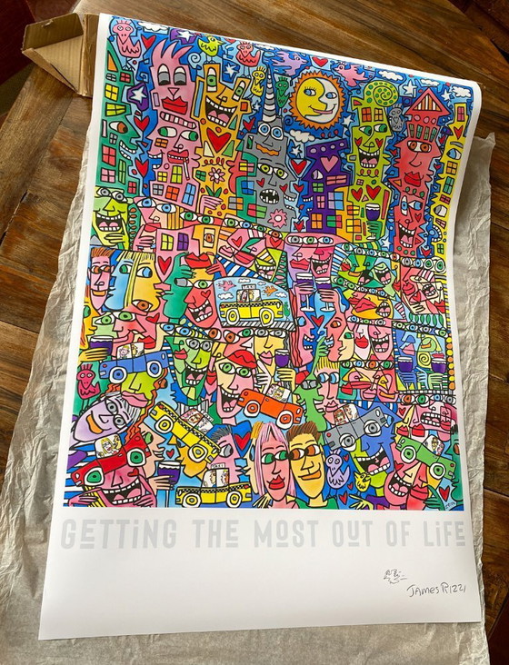 Image 1 of James Rizzi „Das Beste aus dem Leben machen“ – Poster 70 x 100 cm