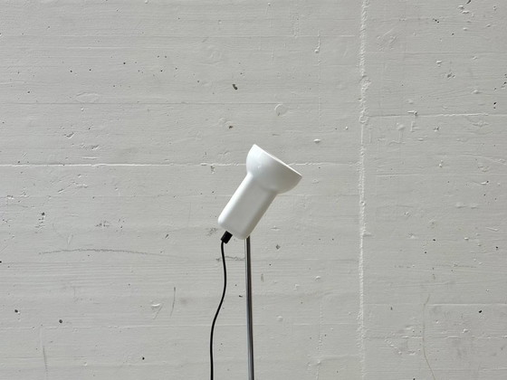 Image 1 of Lámpara de mesa de metal blanco estilo era espacial, década de 1970.