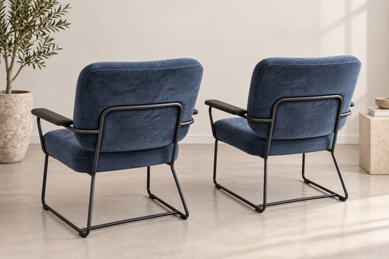 2 Bert Plantagie Kiko Armchairs | Dark Blue – Cotton (photo 2 of 5)