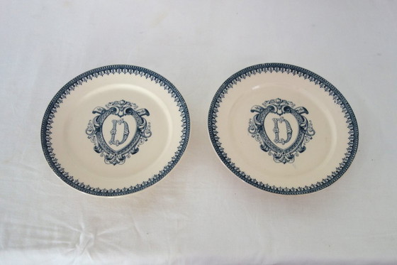 Image 1 of 2 piatti con piede, Terre de fer Vermont & Blanchet, 1900 circa