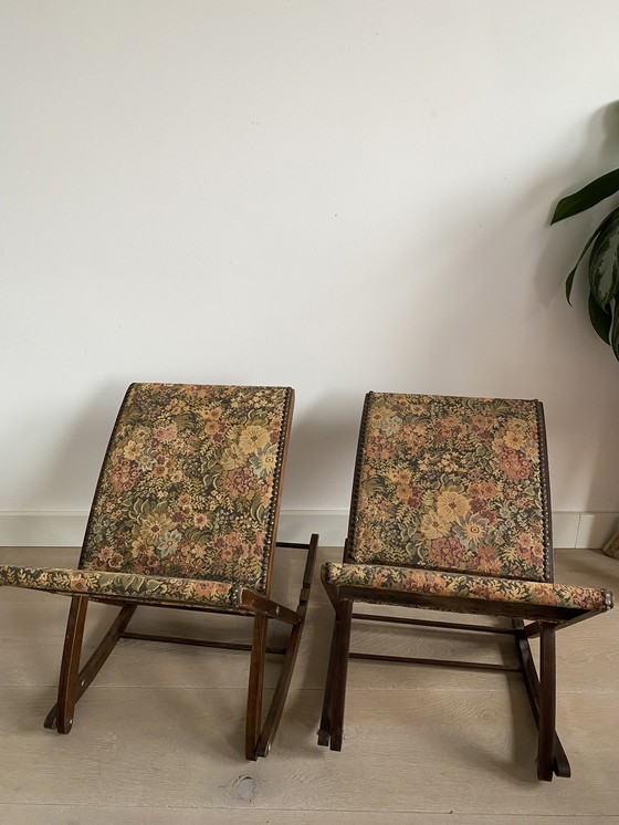 Image 1 of Tabourets vintage français - deux pièces