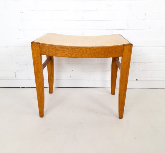 Image 1 of Tabouret vintage en chêne, style moderne du milieu du siècle, années 1970