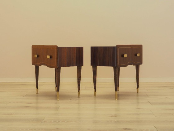 Par de mesitas de noche italianas en chapa de caoba, estilo moderno italiano, década de 1970. – Cómodas, Wood (photo 7 of 17)