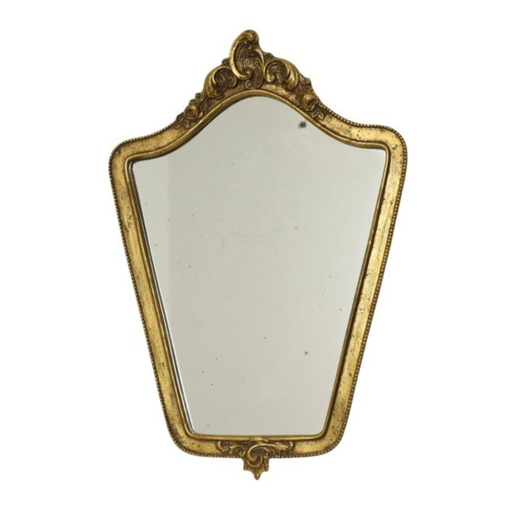Kleine Franse Kuifspiegel Bladgoud Verguld Barok Stijl – Glass (photo 20 of 26)