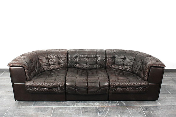Image 1 of De Sede DS11 a due posti in pelle patchwork marrone
