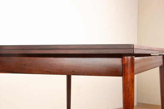 Image 1 of Tavolo da pranzo danese allungabile in palissandro e ottone di Poul Volther per Frem Møbelfabrik 1960.