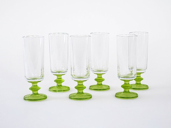 Image 1 of Ensemble de six verres, design italien, années 1970, fabriqué en Italie