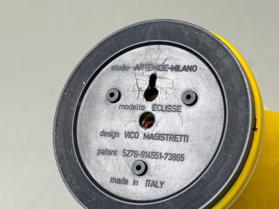 Image 1 of Set di 2 lampade da tavolo gialle Eclisse di Vico Magistretti per Artemide, Italia, anni '60