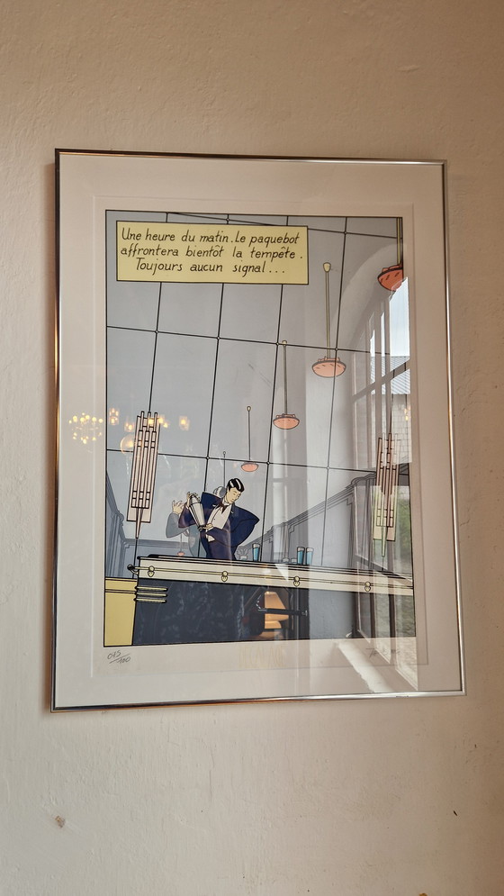 Image 1 of Affiche vintage unique, passe-partout et plaque de verre neufs