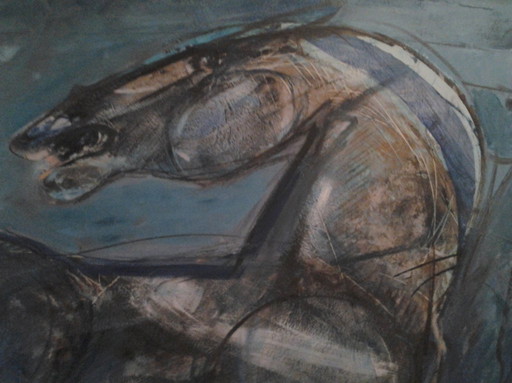 Frits van Eeden ( prachtig vroeger werk in zijn kenmerkende stijl van paard(en).).