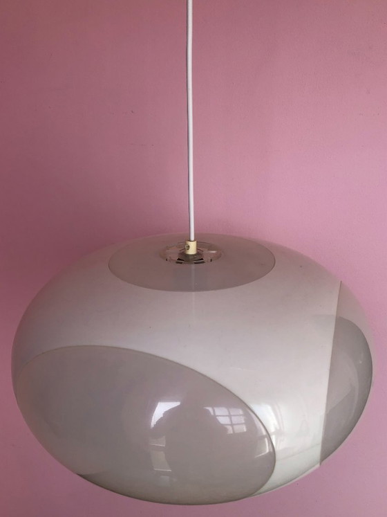 Image 1 of Lampada "occhio di insetto" in stile futuristico, versione bianca.