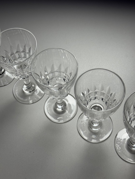 Image 1 of Val Saint Lambert "Service Mery" anni '40 - Set di 8 bicchieri da vino da dessert o da porto in cristallo