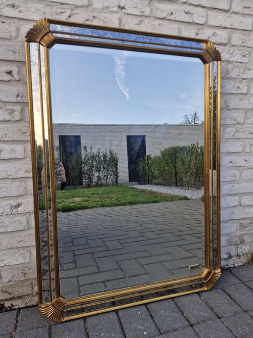 Deknudt spiegel met goudkleurige omlijsting – 96 × 69 cm