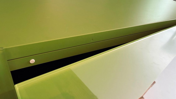 Image 1 of Lago ‘Amplia’ designer wall cabinet – floating sideboard in olive green