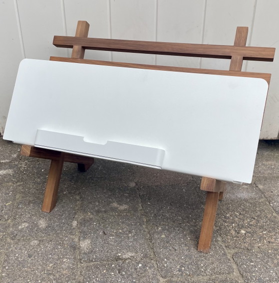 “Crossdock” Dick Van Hoff Magazine rack / Media Stand – Functionals, Metal, Wood (photo 4 of 7)