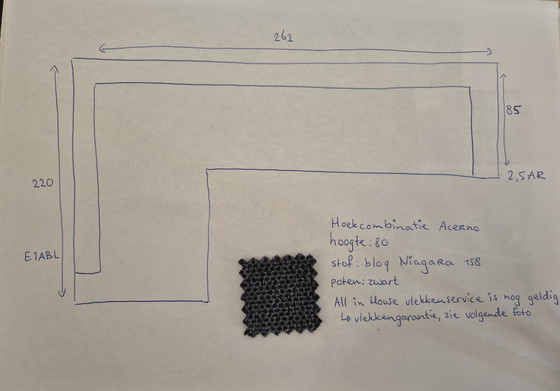 Image 1 of Sofá esquinero Acero azul grisáceo con chaise longue ¡¡con garantía antimanchas!!