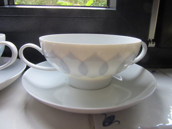 2 ciotole e piattini da zuppa Rosenthal, modello Bjorn Wiinblad Lotus, blu, vintage – Stoviglie, Porcelain (photo 4 of 7)