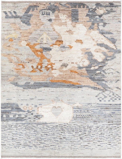 Tapis Berbère Afghan Maroc Design - Noué à la main - Style Boho Vintage 223 x 175 cm