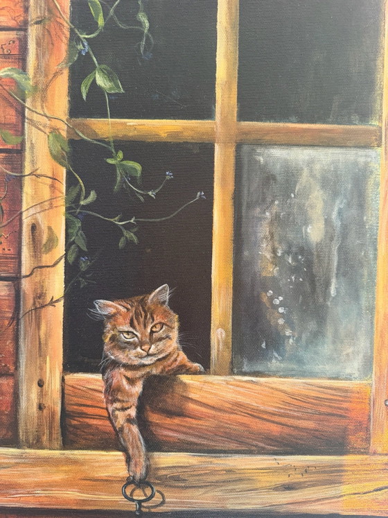 Origineel acryl  schilderij De Kat, Schilderijen & Tekeningen, Anders, Meerdere kleuren (foto 3 van 6)