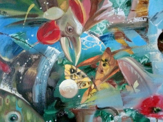 Original Oil Painting Abstract Figurative Girl Flowers Magic – Paintings & Drawings, Canvas (photo 7 of 13)