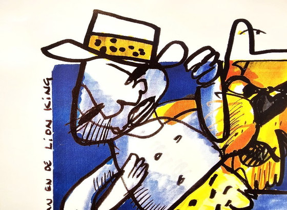 Image 1 of Herman Brood - Serigrafia di Tarzan e il Re Leone