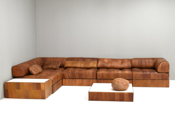 De Sede DS-88 Landscape Sectional Sofa in Cognac Tan Leather, Switzerland 1970's, Modular sofas, Wood, Brown (photo 3 of 10)