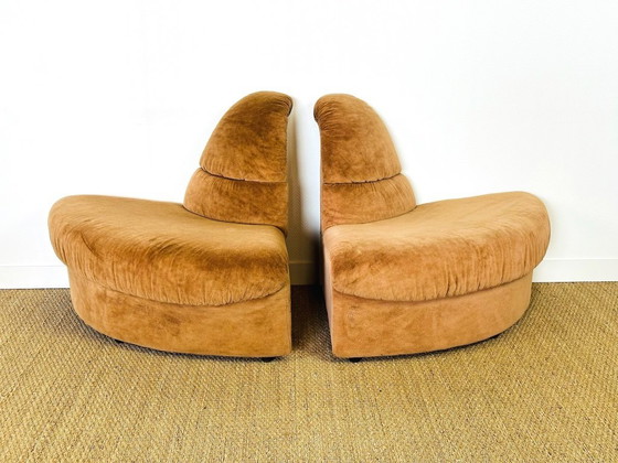 Image 1 of Canapé Modulable Vintage en Velours, 1970s, Set de 5