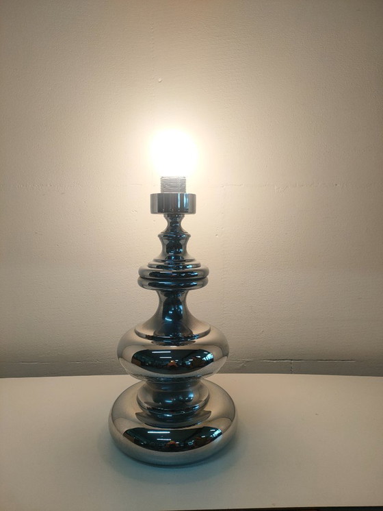 Image 1 of Vintage 1960s/70s metal chrome-plated design table lamp (with shade selection)