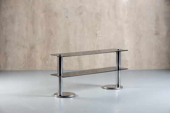 Image 1 of Smoked Glass And Aluminium Sideboard, Italy , 1970’s