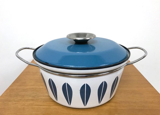 Image 1 of Casseruola vintage anni '60-'70 Cathrineholm of Norway in smalto a forma di loto
