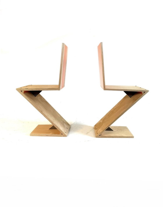 Image 1 of Set di 2 sedie vintage Zig Zag anni '90