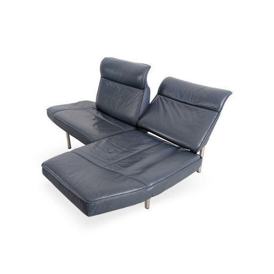 Image 1 of Divano Midcentury De Sede Ds 450 in pelle nero e blu