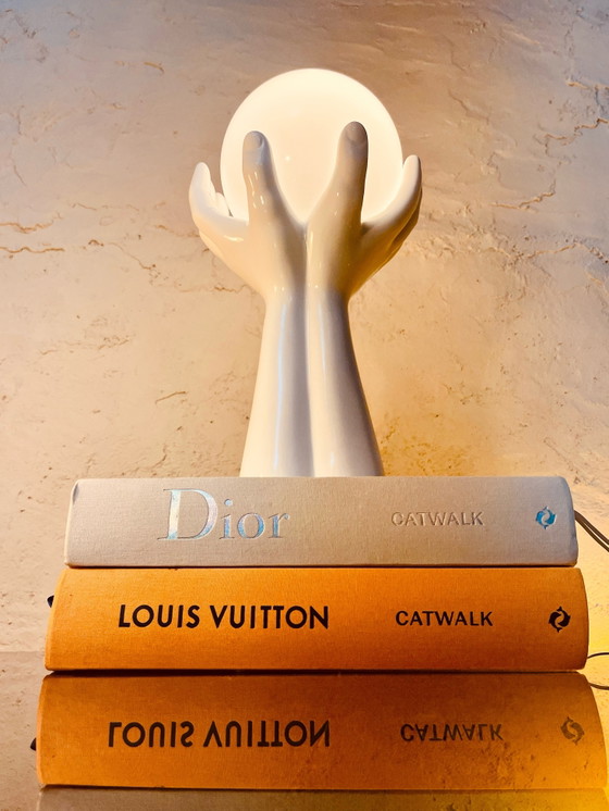 Unique! Design 70s Hands Table Lamp – Porcelain, Ceramic (photo 2 of 8)
