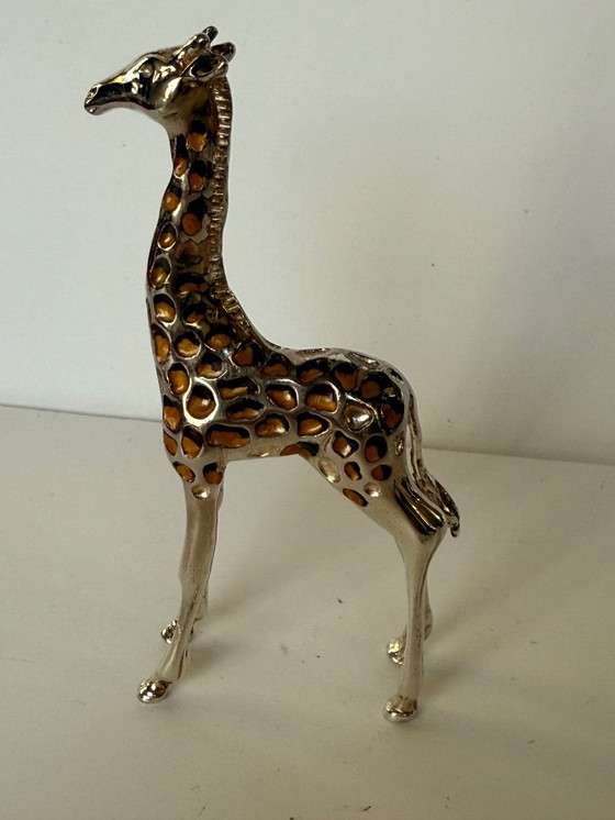 Image 1 of Giraffa in argento sterling smaltata Saturno