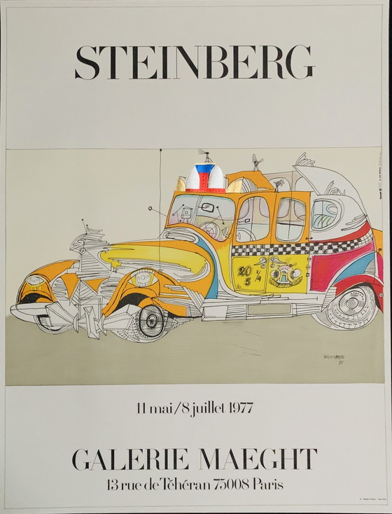 Image 1 of Saul Steinberg, Gesigneerd Met Registratie In Impressum Copyright “Maeght Editeur - Arte Paris” Offsetlithografie.