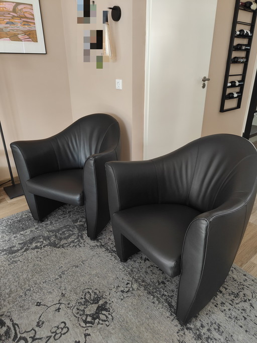 Leolux Sjamaan 2 stuks zwart leder