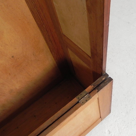Kiefernholz-Schulplanschrank, Architektenschrank, Kartenschrank, 1930er Jahre – Aufbewahrungsschrank, Wood (photo 21 of 22)